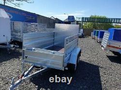 BRAND NEW 7,7ft x 4,2ft TWIN AXLE DOUBLE BROADSIDE TRAILER WITH RAMP