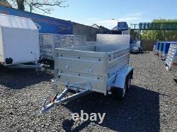 BRAND NEW 7,7ft x 4,2ft TWIN AXLE DOUBLE BROADSIDE TRAILER WITH RAMP