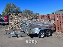 BRAND NEW 8,4ft X 5ft TWIN AXLE MASTER NIEWIADOW TRAILER WITH 40CM MESH 1300KG B