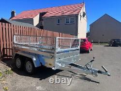 BRAND NEW 8,4ft X 5ft TWIN AXLE MASTER NIEWIADOW TRAILER WITH 40CM MESH 1300KG B