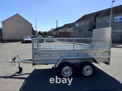 BRAND NEW 8,7ft X 4,2ft TWIN AXLE NIEWIADOW TRAILER WITH 40CM MESH AND A RAMP