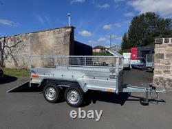 BRAND NEW 8,7ft X 4,2ft TWIN AXLE NIEWIADOW TRAILER WITH 40CM MESH AND A RAMP