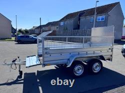 BRAND NEW 8,7ft X 4,2ft TWIN AXLE NIEWIADOW TRAILER WITH 40CM MESH AND A RAMP