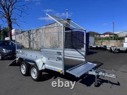 BRAND NEW 8,7ft x 4,2ft TWIN AXLE NIEWIADOW TRAILER WITH 80CM MESH AND RAMP 750K