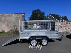 BRAND NEW 8,7ft x 4,2ft TWIN AXLE NIEWIADOW TRAILER WITH 80CM MESH AND RAMP 750K
