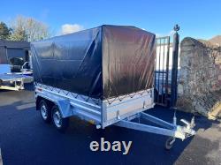 BRAND NEW 8,7ft x 4,2ft TWIN AXLE NIEWIADOW TRAILER WITH FRAME AND COVER 750KG