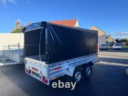 BRAND NEW 8,7ft x 4,2ft TWIN AXLE NIEWIADOW TRAILER WITH FRAME AND COVER 750KG