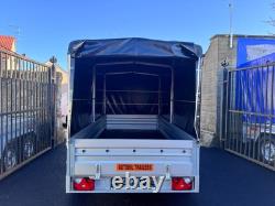 BRAND NEW 8,7ft x 4,2ft TWIN AXLE NIEWIADOW TRAILER WITH FRAME AND COVER 750KG