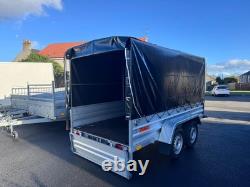 BRAND NEW 8,7ft x 4,2ft TWIN AXLE NIEWIADOW TRAILER WITH FRAME AND COVER 750KG