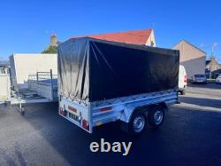BRAND NEW 8,7ft x 4,2ft TWIN AXLE NIEWIADOW TRAILER WITH FRAME AND COVER 750KG