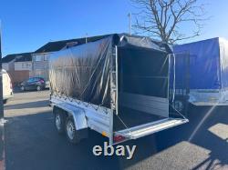 BRAND NEW 8,7ft x 4,2ft TWIN AXLE NIEWIADOW TRAILER WITH FRAME AND COVER 750KG