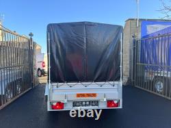 BRAND NEW 8,7ft x 4,2ft TWIN AXLE NIEWIADOW TRAILER WITH FRAME AND COVER 750KG