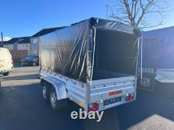 BRAND NEW 8,7ft x 4,2ft TWIN AXLE NIEWIADOW TRAILER WITH FRAME AND COVER 750KG