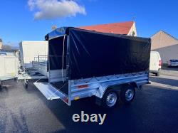 BRAND NEW 8,7ft x 4,2ft TWIN AXLE NIEWIADOW TRAILER WITH FRAME AND COVER 750KG