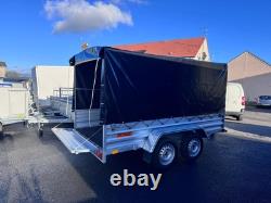 BRAND NEW 8,7ft x 4,2ft TWIN AXLE NIEWIADOW TRAILER WITH FRAME AND COVER 750KG