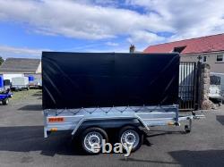 BRAND NEW 8,7ft x 4,2ft TWIN AXLE WITH 150CM FRAME COVER AND RAMP TRAILER