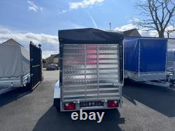 BRAND NEW 8,7ft x 4,2ft TWIN AXLE WITH 150CM FRAME COVER AND RAMP TRAILER
