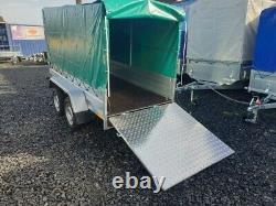 BRAND NEW 8,7ft x 4,2ft Twin Axle Niewiadow Trailer With Frame, Cover and Ramp