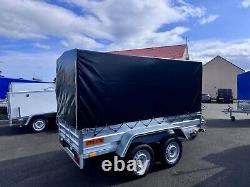 BRAND NEW 8,7ft x 4,2ft Twin Axle Niewiadow Trailer With Frame, Cover and Ramp