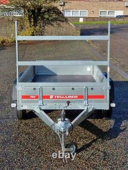 BRAND NEW FLATBED TWIN AXLE CAR TRAILER 8'7 x 4'1 750 kg WITH LADDER RACK