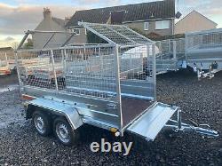 BRAND NEW MODEL 8.7x4.2 TWIN AXLE TRAILER WITH 80CM MESH 750KG