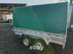 BRAND NEW MODEL 8.7x4.2 TWIN AXLE TRAILER WITH FRAME AND 150CM COVER 750KG
