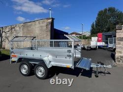 BRAND NEW NIEWIADOW 7,7FT x 4,2FT TWIN AXLE TRAILER WITH 40CM MESH