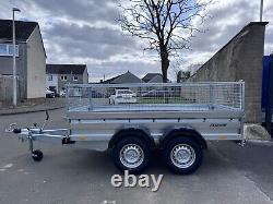 BRAND NEW ZASLAW 265TH 8FT x 4FT TWIN AXLE TRAILER WITH 40CM MESH 2000KG