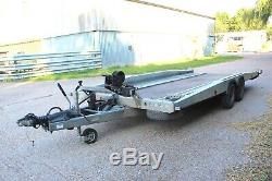 BRIAN JAMES HIMAX TWIN AXLE TILT 3.5 ton Car Trailer + Manual Winch (£5k new)