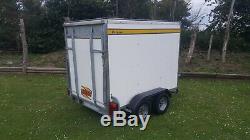 Bateson 160v Twin Axle Braked Box Trailer Ramp 1300kg Gross Motorbike