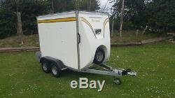 Bateson 160v Twin Axle Braked Box Trailer Ramp 1300kg Gross Motorbike