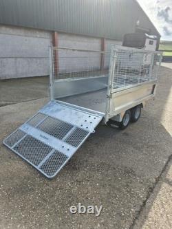 Bateson 720 Unbraked Twin Axle Trailer 7' x 4' 750kg GVW Mesh Sides & Ramp