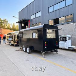 Black Rounded Twin Axle Catering Trailer Large Serving Hatch Wood Interior