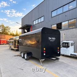 Black Rounded Twin Axle Catering Trailer Large Serving Hatch Wood Interior