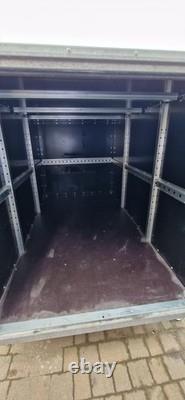 Black/Silver Box trailer with double doors, twin axle, Length 3.84m Width 1.95m