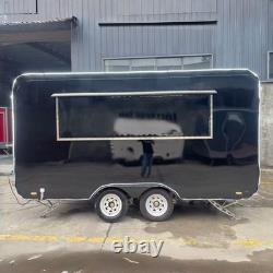 Black Twin Axle Catering Trailer Dual Hatches Stainless Interior Extractor Hood