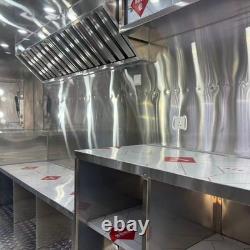 Black Twin Axle Catering Trailer Dual Hatches Stainless Interior Extractor Hood