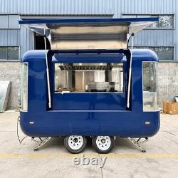 Blue Twin Axle Catering Trailer Large Electric Lift-Up Serving Window Rounded