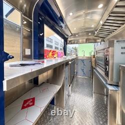 Blue Twin Axle Catering Trailer Large Electric Lift-Up Serving Window Rounded