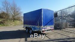 Box Car Trailer 10ft X 5ft Twin Axle Unbrakde 750kg Canvas Cover 5,2ft