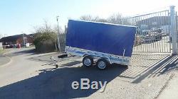 Box Car Trailer 10ft X 5ft Twin Axle Unbrakde 750kg Canvas Cover 5,2ft