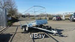 Box Car Trailer 10ft X 5ft Twin Axle Unbrakde 750kg Canvas Cover 5,2ft