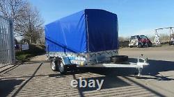 Box Tipping Car Trailer 10 X 5 Twin Axle Class 750kg With Canvas Cover Al-ko