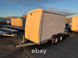 Box Trailer 12ft x 5ft, Twin Axle Car Trailer 3.6m x 1.5m 2700kg Tail Ramp &Door