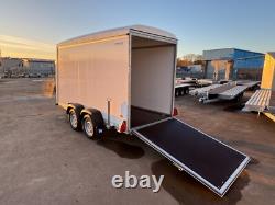Box Trailer 12ft x 5ft Twin Axle Car Trailer 3.6m x 1.5m 2700kg Tail Ramp/Door