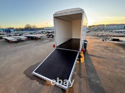 Box Trailer 12ft x 5ft, Twin Axle Car Trailer 3.6m x 1.5m 2700kg Tail Ramp &Door