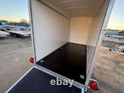Box Trailer 12ft x 5ft, Twin Axle Car Trailer 3.6m x 1.5m 2700kg Tail Ramp &Door
