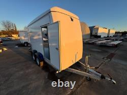 Box Trailer 12ft x 5ft, Twin Axle Car Trailer 3.6m x 1.5m 2700kg Tail Ramp &Door