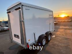 Box Trailer 12ft x 5ft, Twin Axle Car Trailer 3.6m x 1.5m 2700kg Tail Ramp &Door