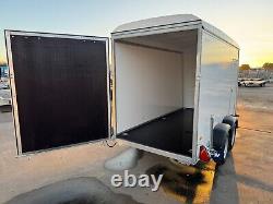 Box Trailer 12ft x 5ft, Twin Axle Car Trailer 3.6m x 1.5m 2700kg Tail Ramp &Door